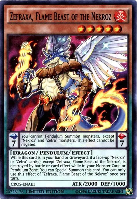 Yugioh Crossed Souls Single Card Super Rare Zefraxa Flame Beast Of The