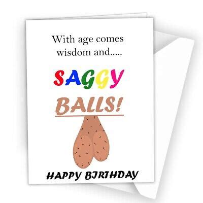 Funny Rude Birthday Card For Men Th Th Th Husband Boyfriend Saggy