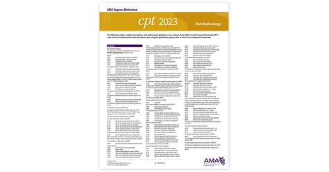 Cpt 2023 Express Reference Coding Card Ophthalmology By American