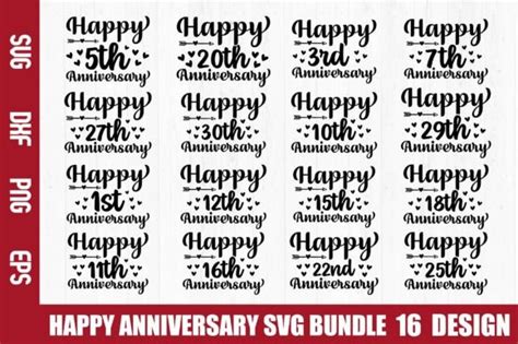 Happy Anniversary Svg Bundle Gráfico Por Nazrulislam405510 · Creative