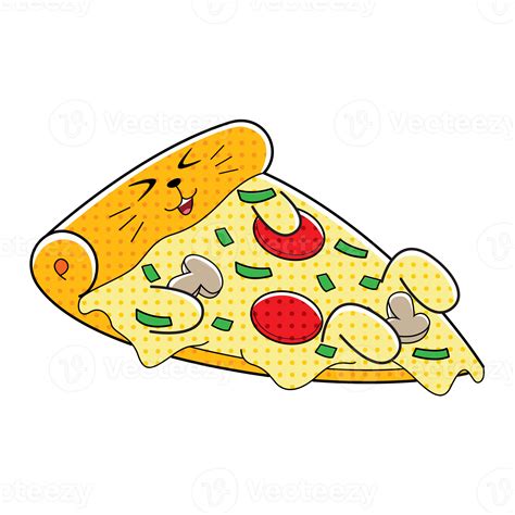 Cute Pizza Cartoon Illustration 11017926 Png