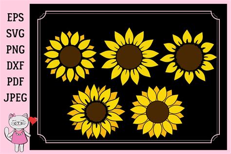 Sunflower Monogram Svg Dxf Png  Pdf