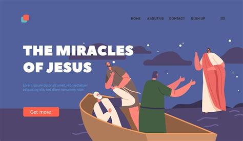 Premium Vector The Miracles Of Jesus Landing Page Template Biblical