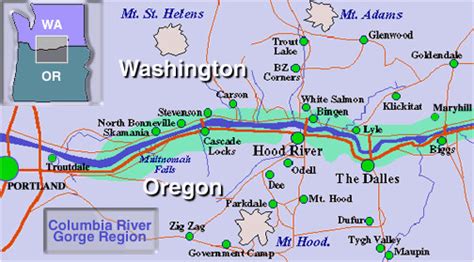 Map Of The Dalles Oregon G Is For Gorge Highway Secretmuseum