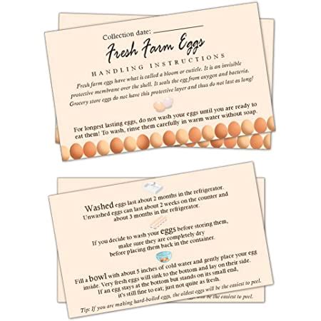 Amazon Com MAOSH Fresh Farm Eggs Handling Instructions Egg Handling