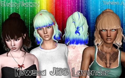 Newsea`s J188 Lavender Hairstyle Retextured By Chazy Bazzy Sims 3 Hairs