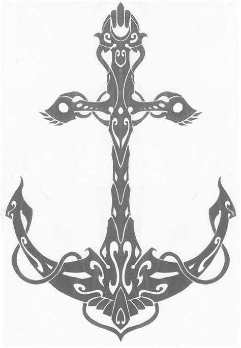 Tribal Anchor By Helletic Hybrid On Deviantart Anchor Tattoo Design