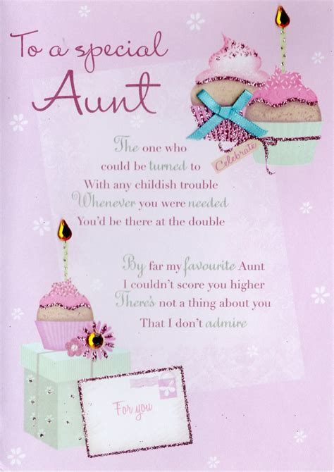 Special Aunt Birthday Greeting Card Second Nature Poetic Words Cards