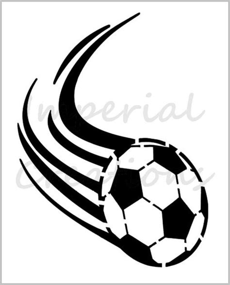 Soccer Ball Stencil In Motion Futbol Football 85 X Etsy