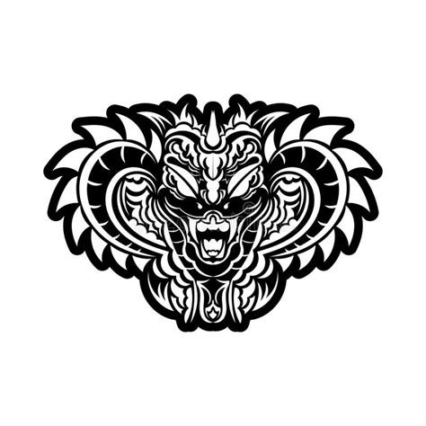 Polynesian Style Tattoo With A Snake Head Isolated Vector Stock