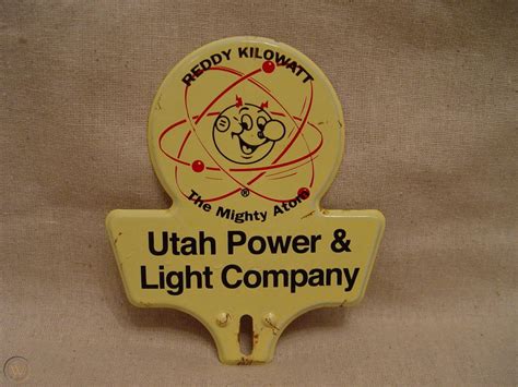 Reddy Kilowatt Utah Power And Light Company The Mighty Atom License Plate