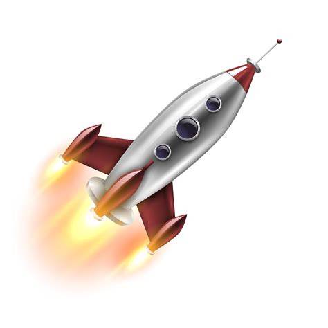 Realistic Rocket Launching 1486113 Vector Art At Vecteezy