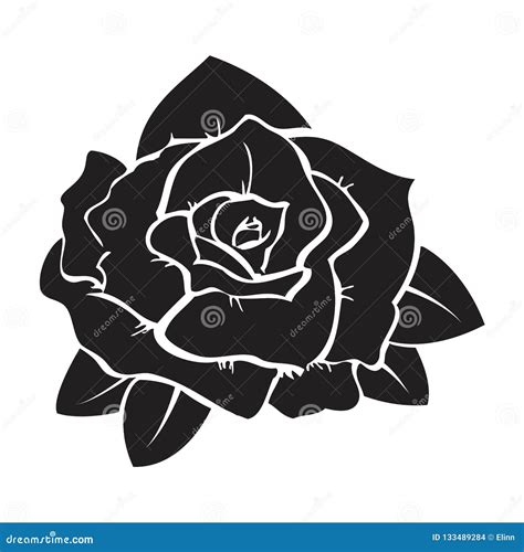 Black Silhouette Of Rose Stock Vector Illustration Of Silhouette