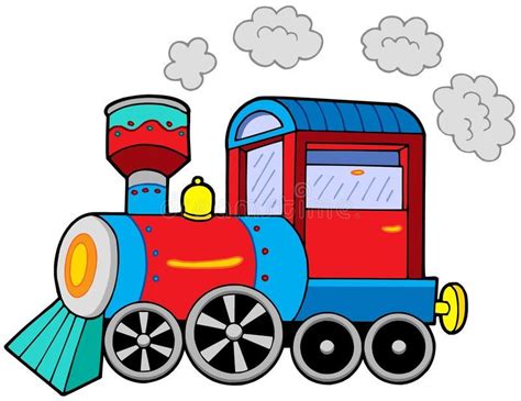Steam Locomotive On White Background Vector Illustration
