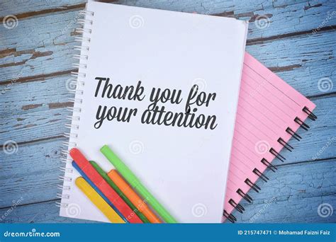 Thank You For Your Attention Wording With Colorful Stick Stock Image
