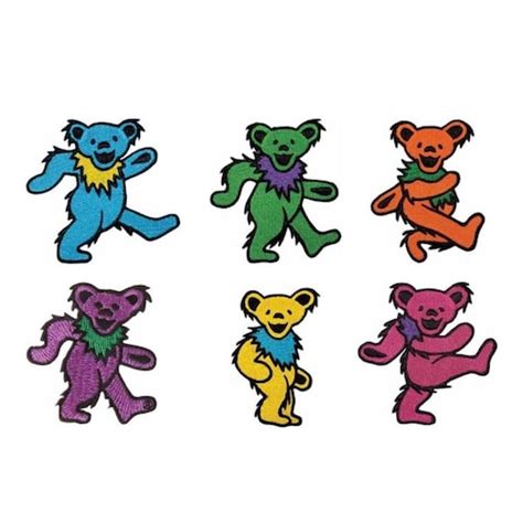 Grateful Dead Dancing Bears Strip Embroidered Iron On Patch Etsy