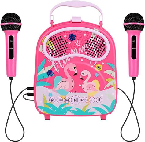 Kids Karaoke Machine With Two Microphones Bluetooth Toddler Singing