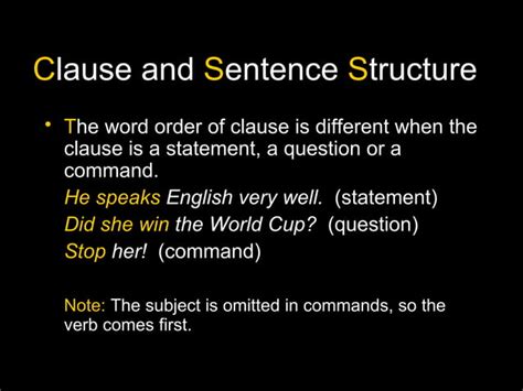Clause And Sentence Structure