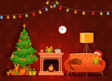 Cartoon Animation Christmas Tree Festival Backdrops Ibd