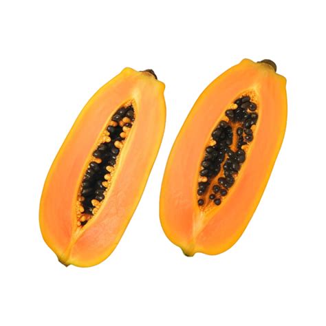 Top View Slices Of Sweet Papaya Isolated On Transparent Background Ai