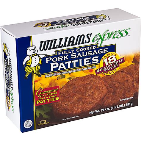Williams Fully Cooked Pork Sausage Patties Heat N Eat Hays