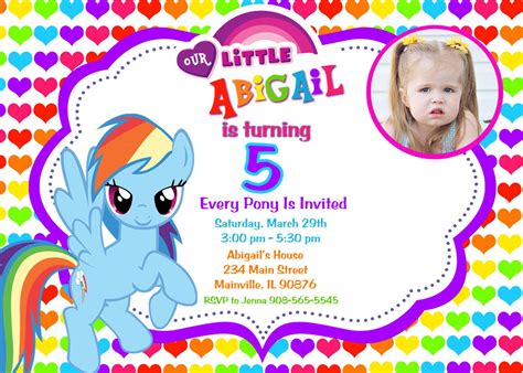 My Little Pony Birthday Party Invitations Free Printable Baby Shower