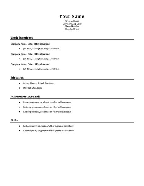 Selecting a resume example with a format and design suitable for your needs is important. Resume Templates Easy | Simple resume examples, Job resume ...