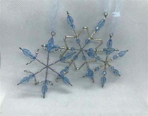 Hallmark Beaded Snowflakes Blue Frostlight Fearies Collection Ebay