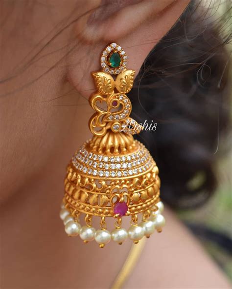 Sale Wedding Gold Jhumka Designs In Stock