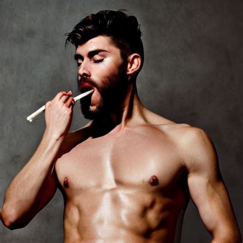 Very Beautiful Shirtless Male Model Eating Dripping Chocolates