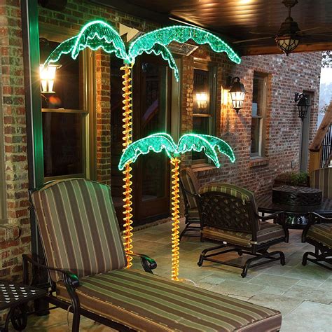 Deluxe Tropical Led Rope Light Palm Tree With Lighted