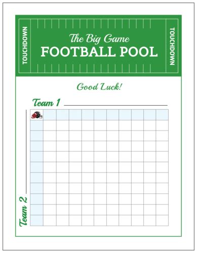 Football Squares Betting Pool Template