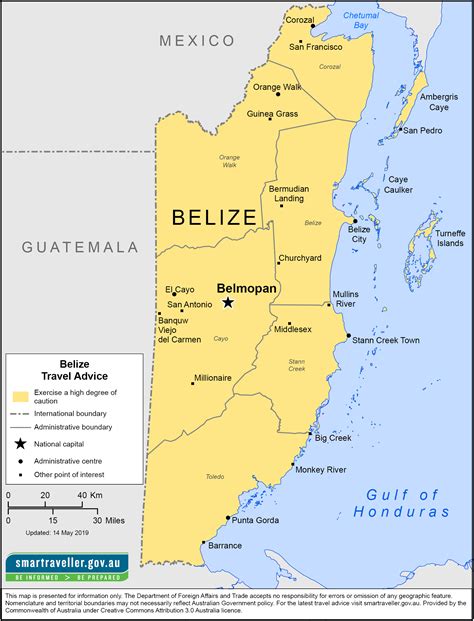 Maps Of Belize District Maps Of Belize City And Town