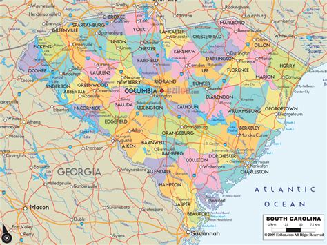 South Carolina Metro Map
