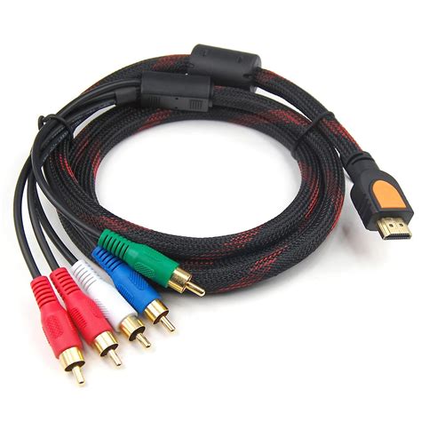 Dilex Hdmi Male To 5 Rca Rgb Audio Video Av Component Cable Monitorav Cables And Adapters