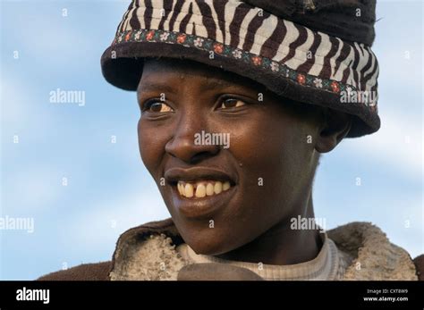 Femme Basotho Portrait Drakensberg Royaume Du Lesotho Afrique Du