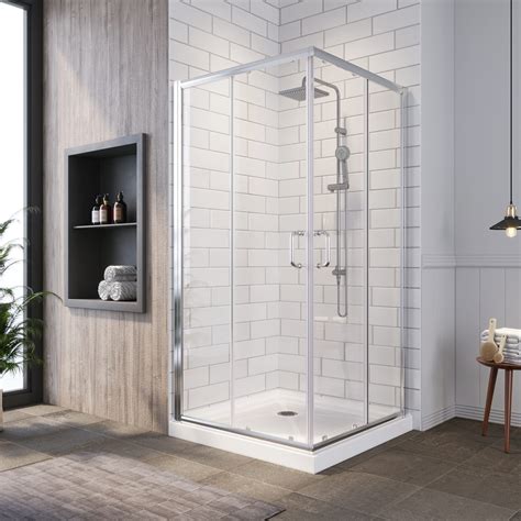 Buy Sunny Shower Corner Shower Enclosure 14 In Clear Glass Double
