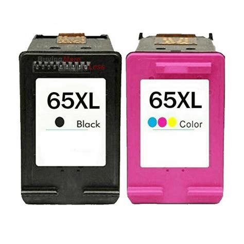 2 Pack High Yield Black Tri Color Ink Cartridges For Hp 65xl 65