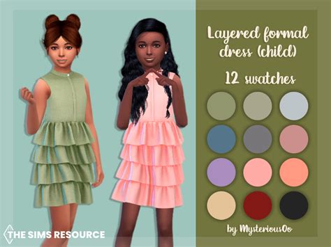 The Sims Resource Layered Formal Dress Child