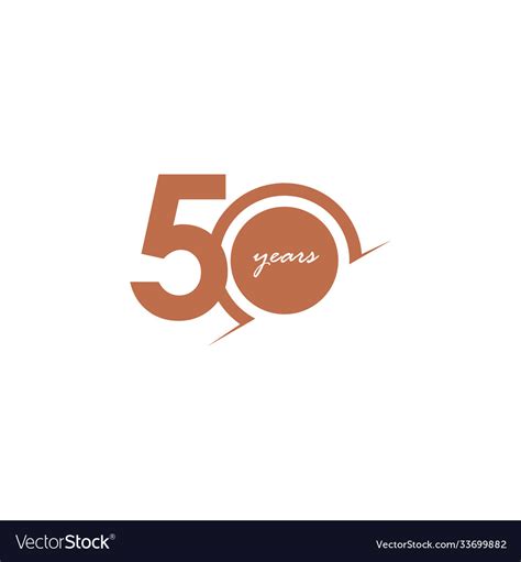 50 Years Anniversary Celebration Number Template Vector Image