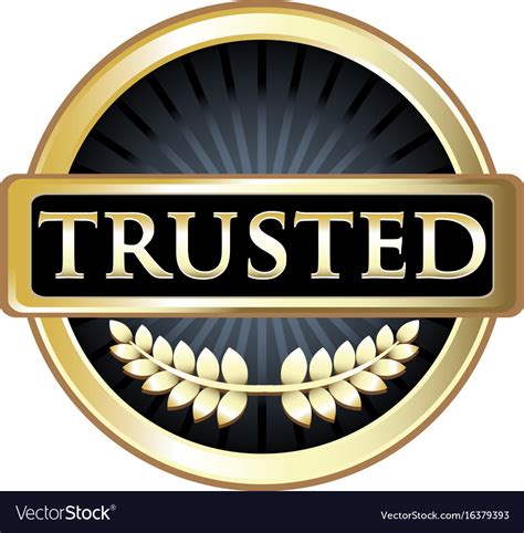Trusted Gold Icon Royalty Free Vector Image Vectorstock