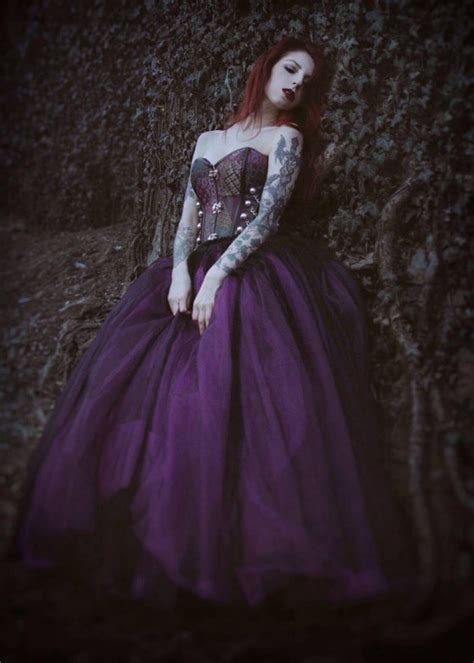 Fuchsia Long Gothic Ball Gown Prom Dress D1030 D Roseblooming