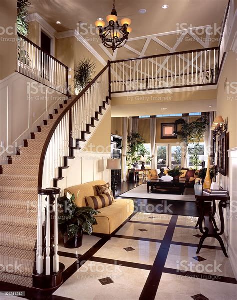 Luxury Stair Entry Interior Design Home Stock Photo
