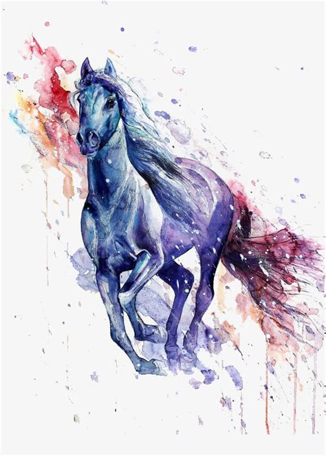 Horse Splash Horse Painting Horse Art Watercolor Horse