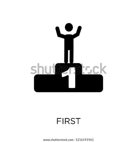First Icon First Symbol Design Success Stock Vector Royalty Free