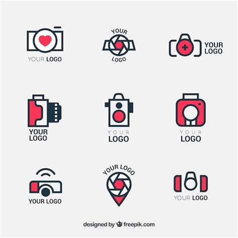 Premium Vector Logos Of Cameras In Linear Style Set