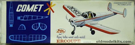 Comet Ercoupe 24 Inch Wingspan Flying Balsa Airplane Model 3407