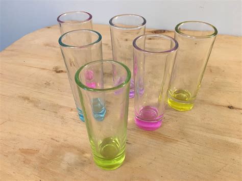 Retro Barware Set Of Six 6 Aperitifcordialshot Glasses In Etsy