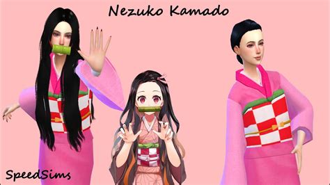 Nezuko Kamado En Los Sims 4 Speedsims Youtube
