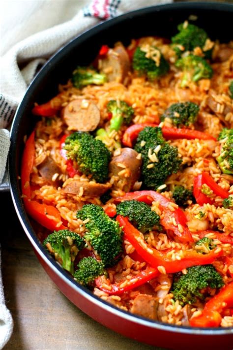 Easy Sausage Rice Skillet Meal Kim S Cravings